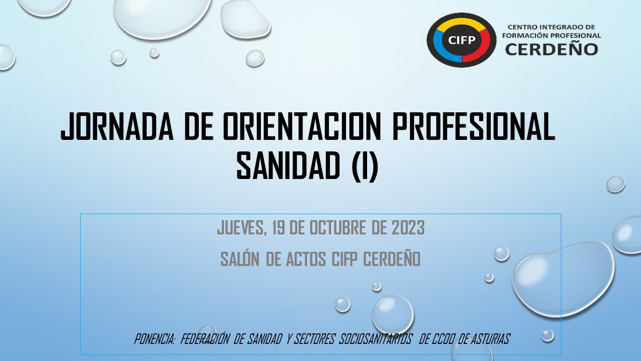 JORNADA DE ORIENTACION PROFESIONAL SANIDAD